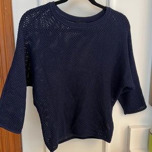 Club Monaco Women Size XS Navy Crochet Top